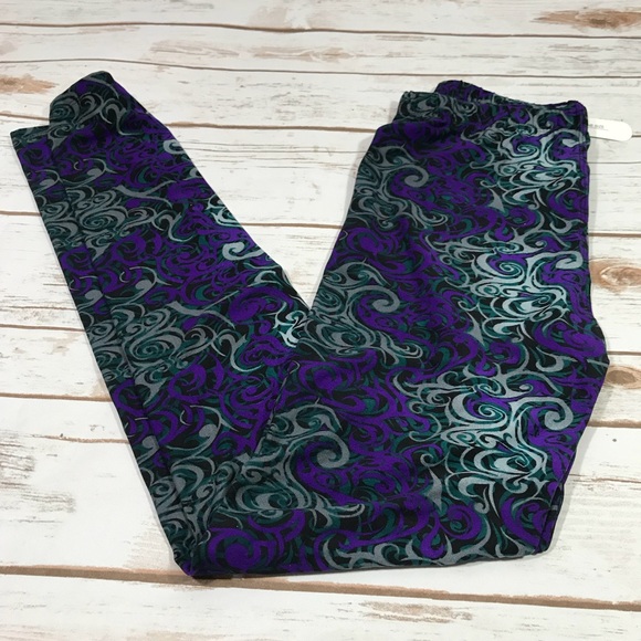 SwankStyles Pants - Buttery Soft Purple Black Leggings